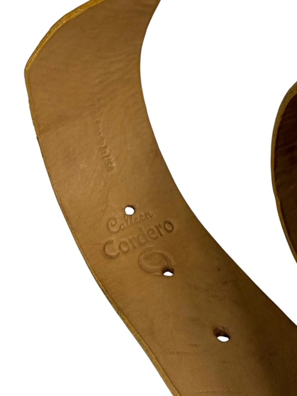 CALLEEN CORDERO Studded Leather Belt in Metallic Gold Size 34
